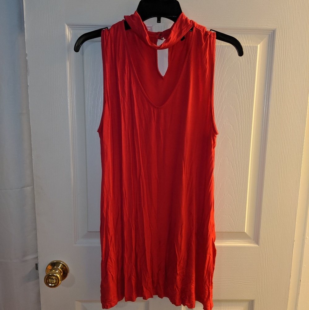 Hot pink choker tank top